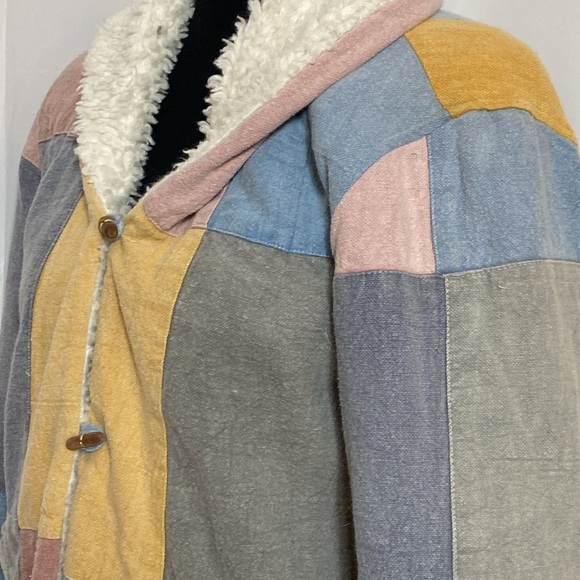 Thick Patchwork Boho Coat S/M - Picture 7 of 15